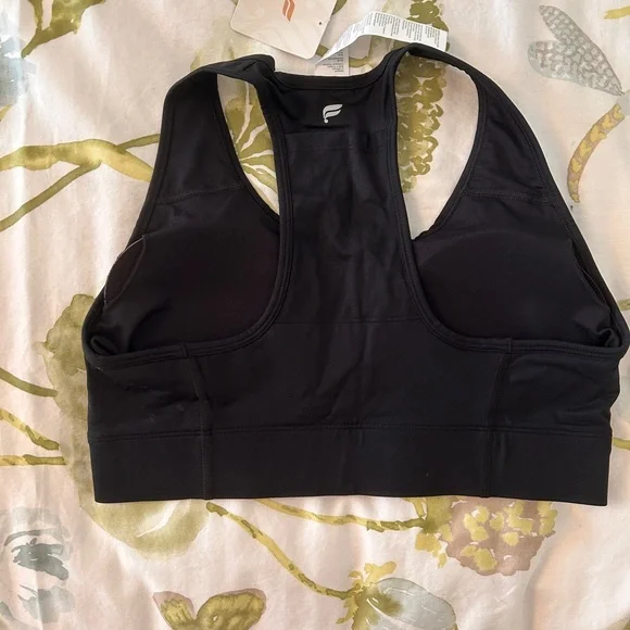 Fabletics Black Front-Zip Racerback Sports Bra - Picture 3 of 7